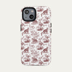 Tabby Cat Burgundy Toile phone Case
