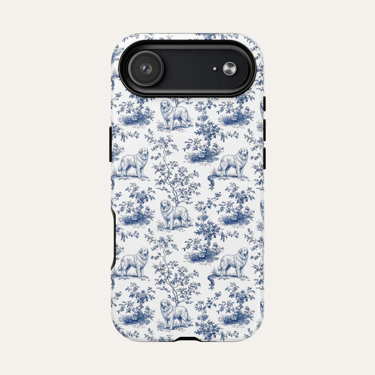 Great Pyrenees Blue Toile Phone case