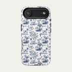 Toy Fox Terrier Blue Toile Phone case