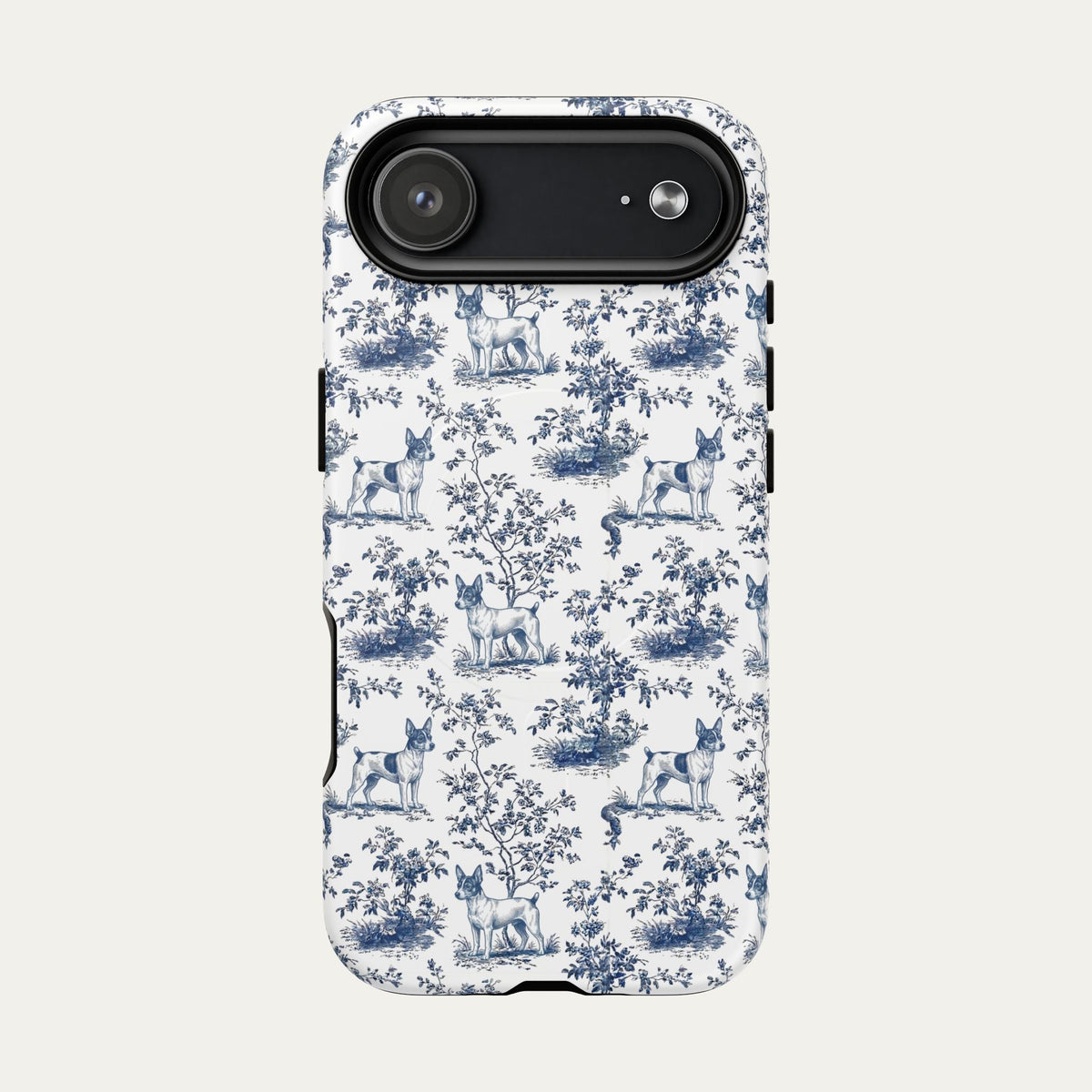 Toy Fox Terrier Blue Toile Phone case