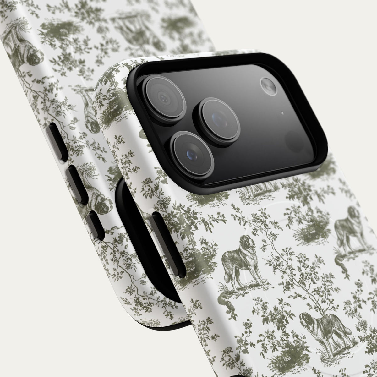 Saint Bernard Sage Green Toile phone Case