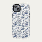 Toy Fox Terrier Blue Toile Phone case