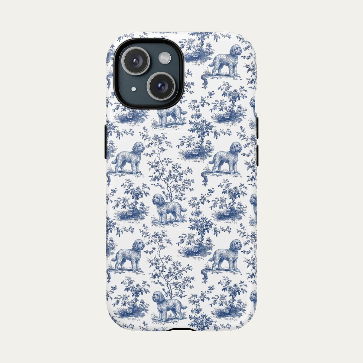 Cockapoo Blue Toile Phone case