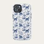 Bernese Mountain Blue Toile Phone case