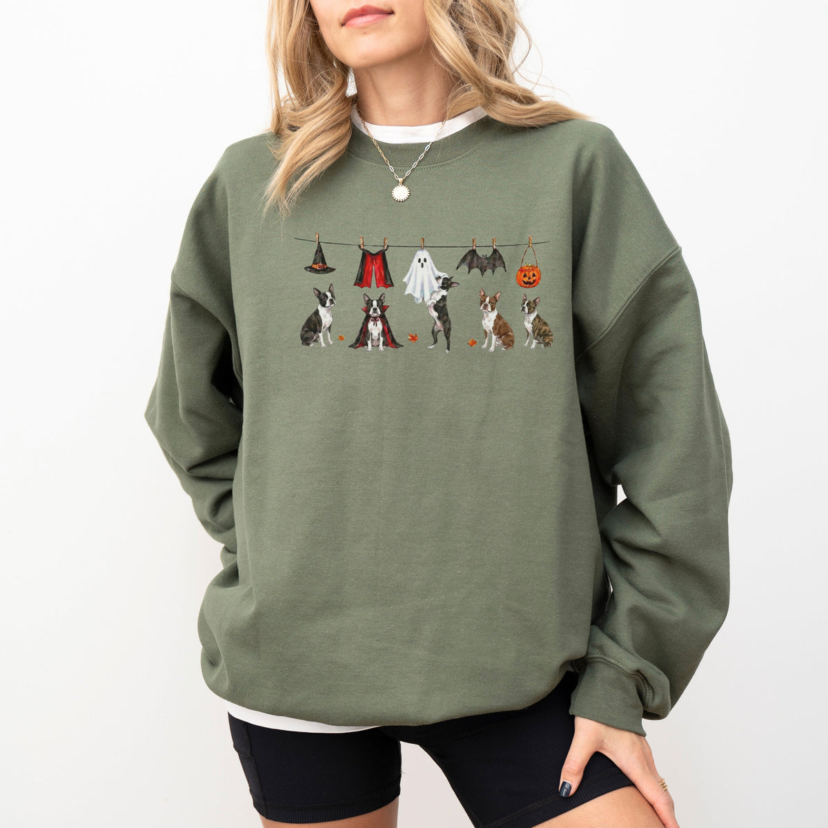 Boston terrier Halloween Sweatshirt
