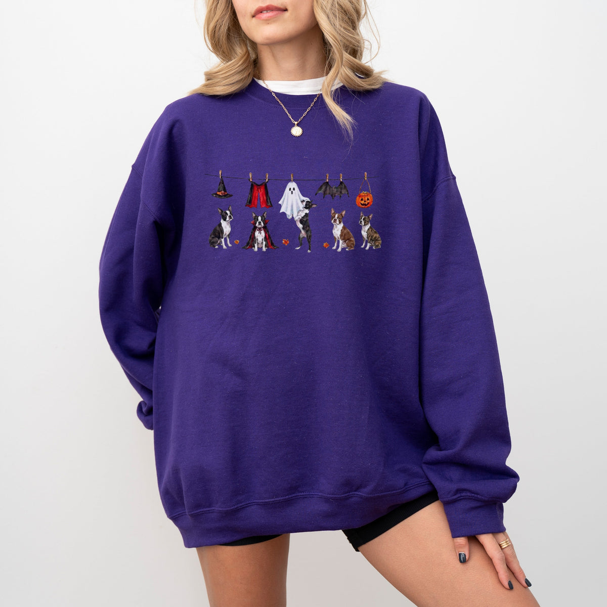 Boston terrier Halloween Sweatshirt