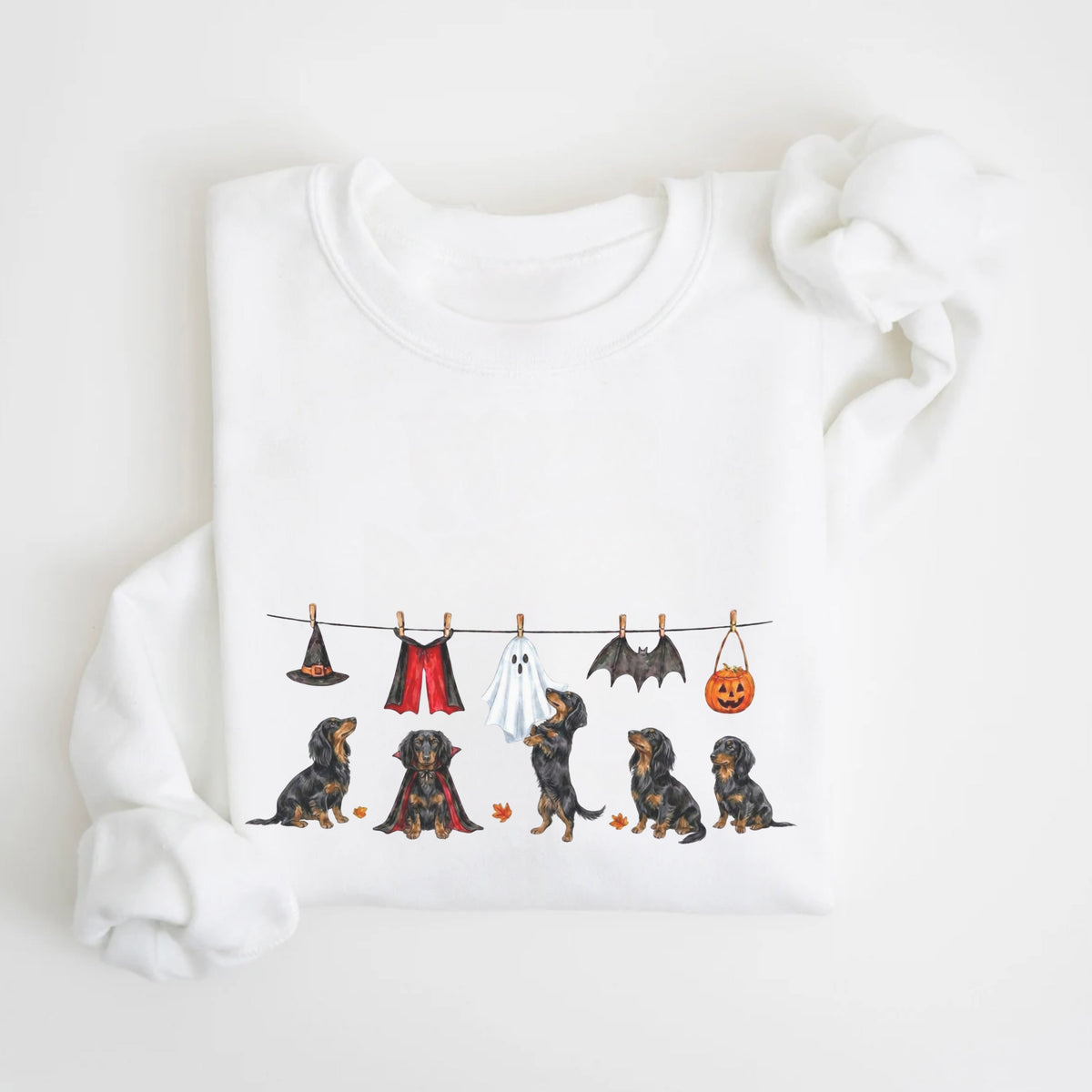 Dachshund LH Black and Tan Halloween Sweatshirt
