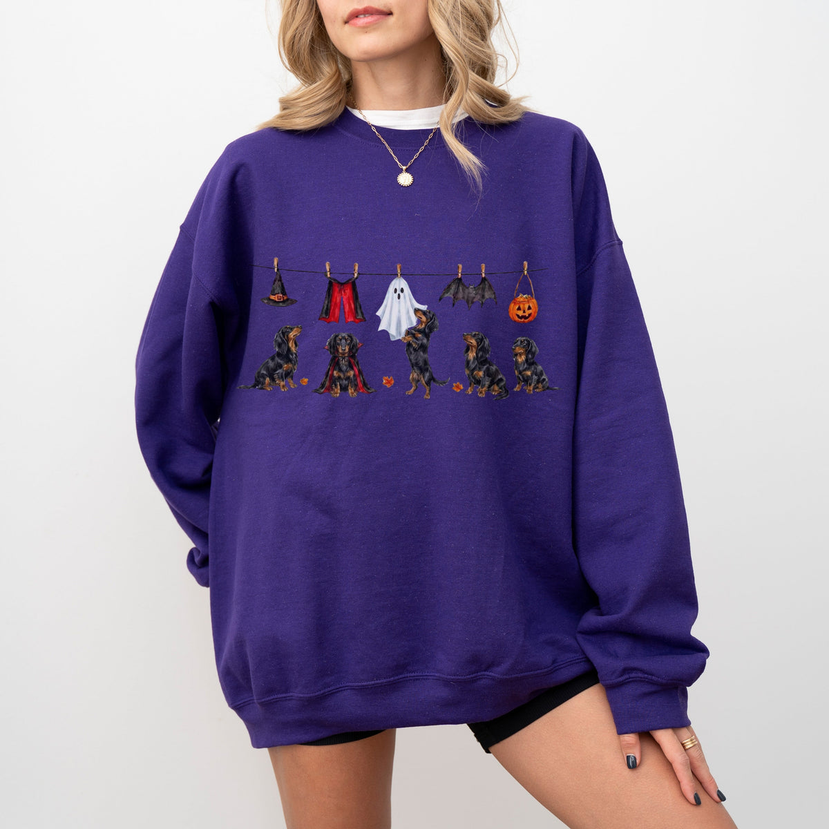 Dachshund LH Black and Tan Halloween Sweatshirt