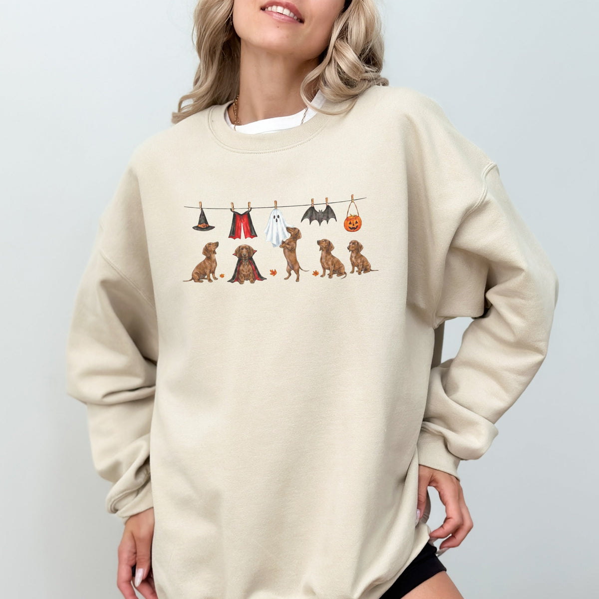 Dachshund SH Brown Halloween Sweatshirt