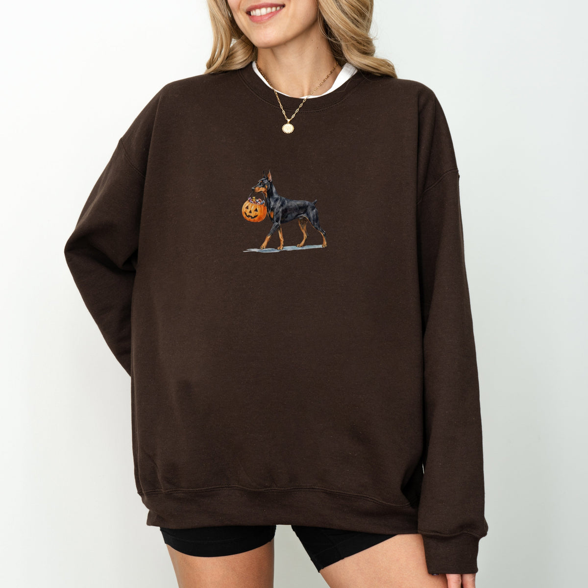 Doberman Cropped Ears Halloween Sweatshirt