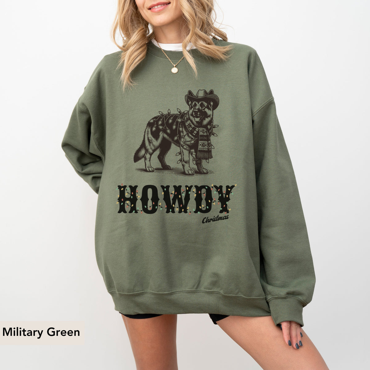 German Shepherd Howdy Christmas Sweatshirt