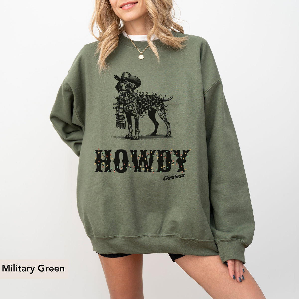 German Shorthaired Pointer Howdy Christmas Sweatshirt