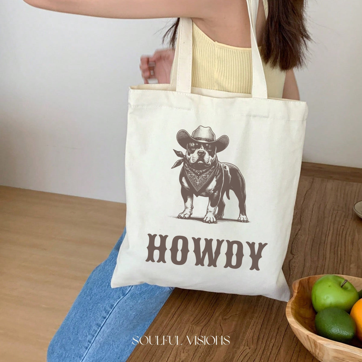Howdy American Bully Tote Bag