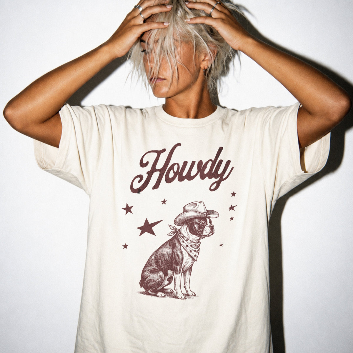 Howdy Boston Terrier  T-shirt