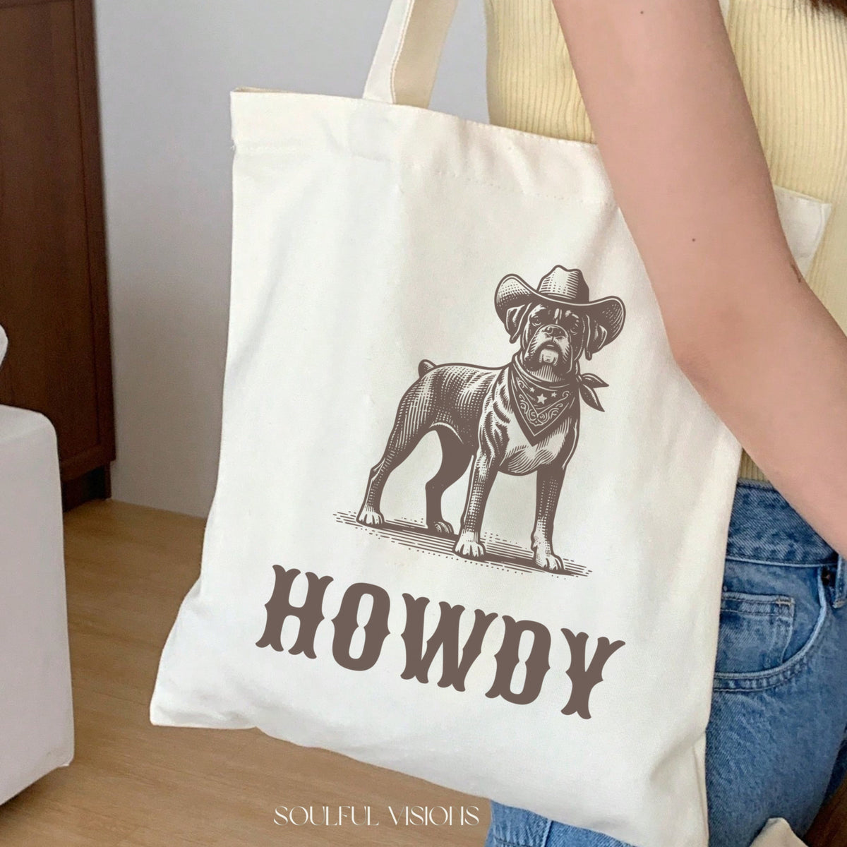 Howdy Boxer Tote Bag