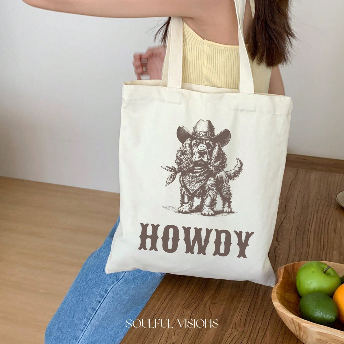 Howdy Cocker Spaniel Tote Bag