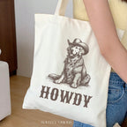 Howdy Golden Retriever Tote Bag