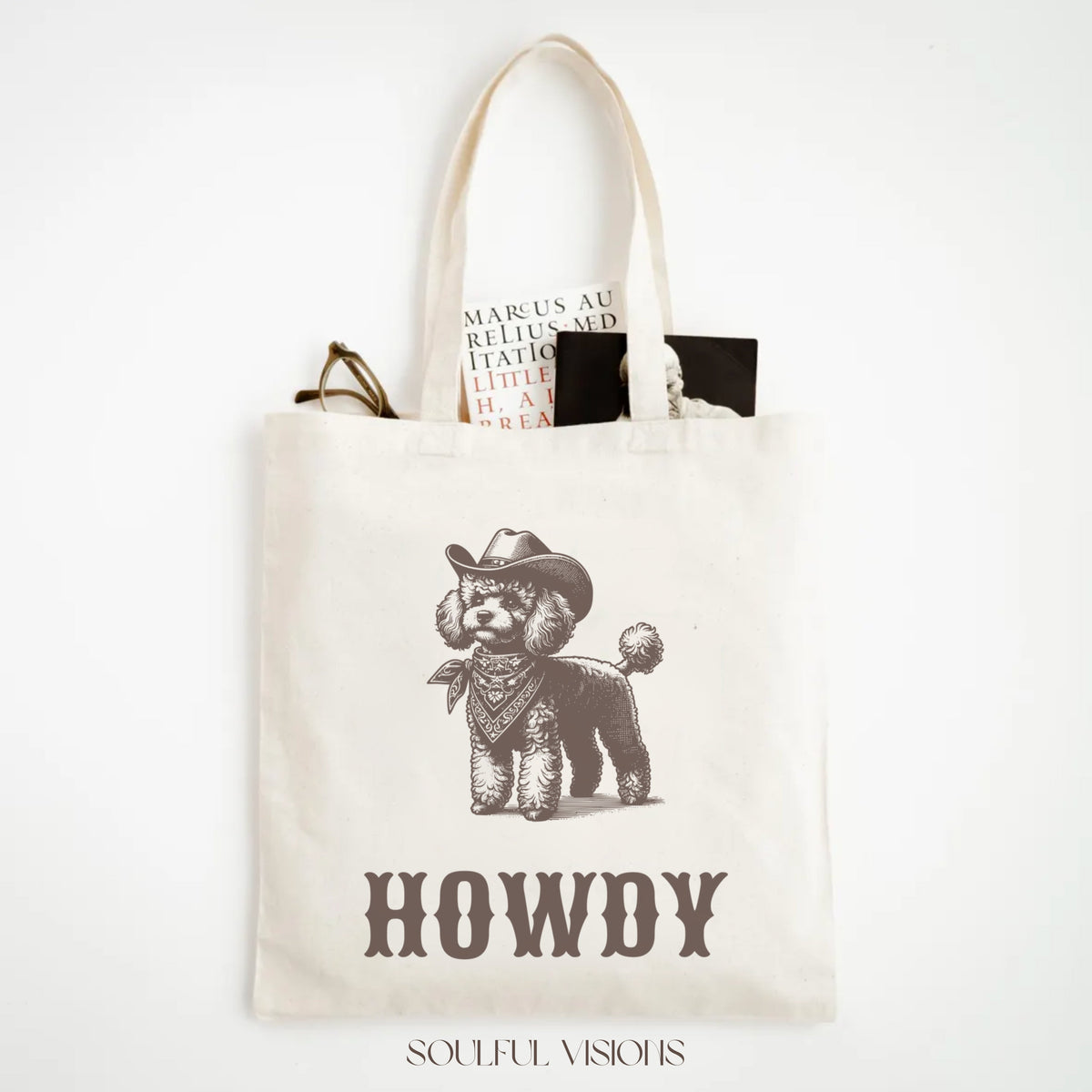 Howdy Mini Poodle Tote Bag