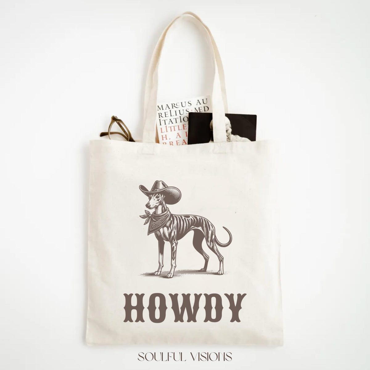 Howdy Whippet Tote Bag