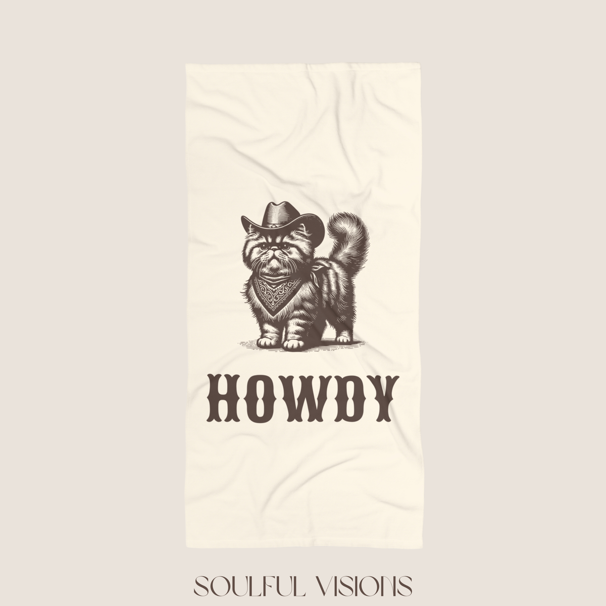 Howdy Persian Cat Beach Towel