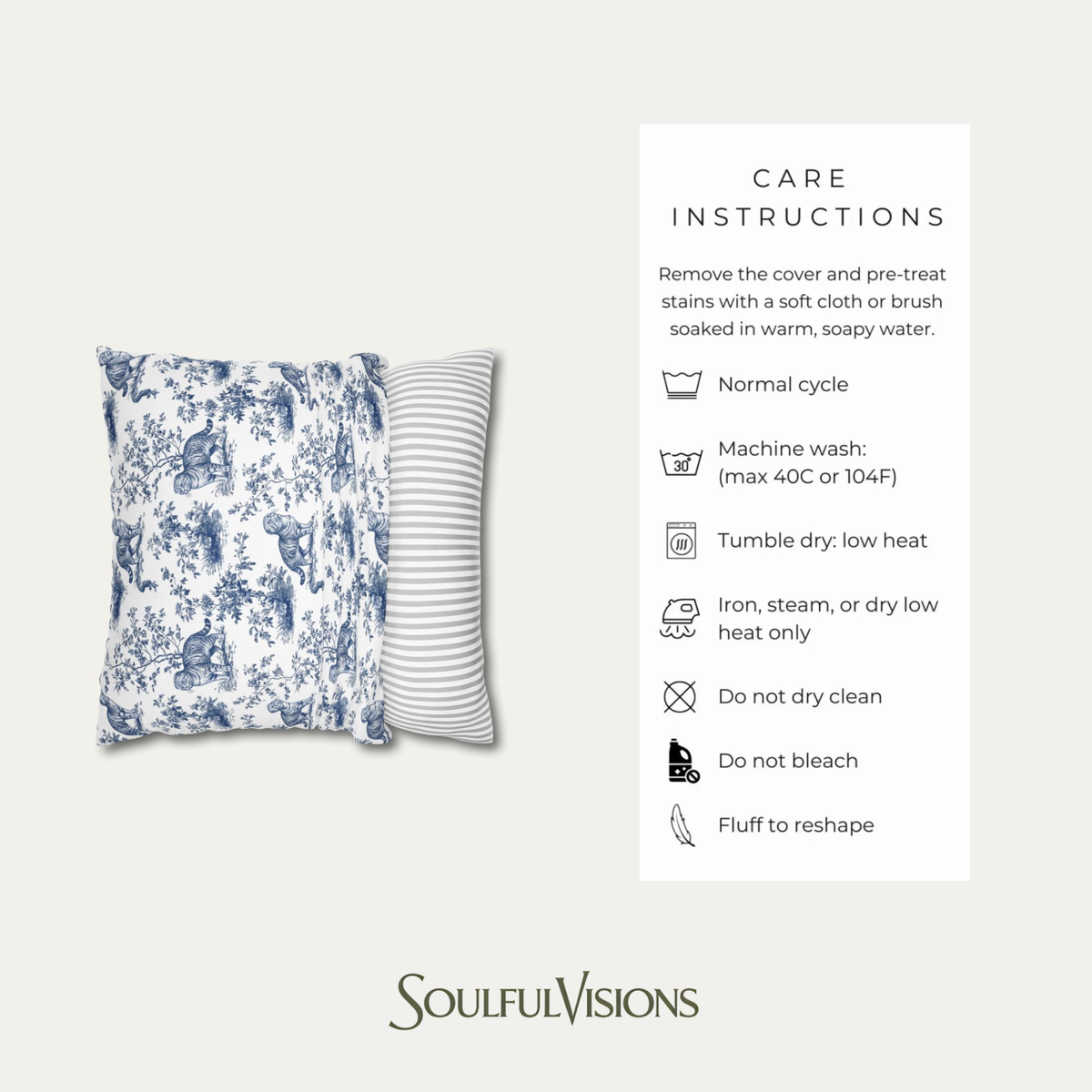 Akita Blue French Toile Pillow
