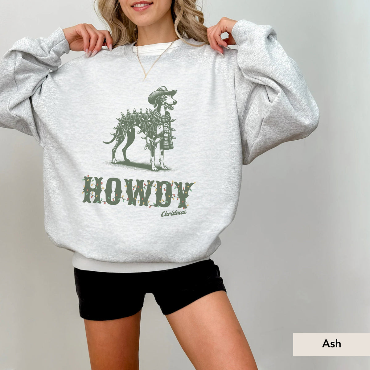Whippet Howdy Christmas Sweatshirt