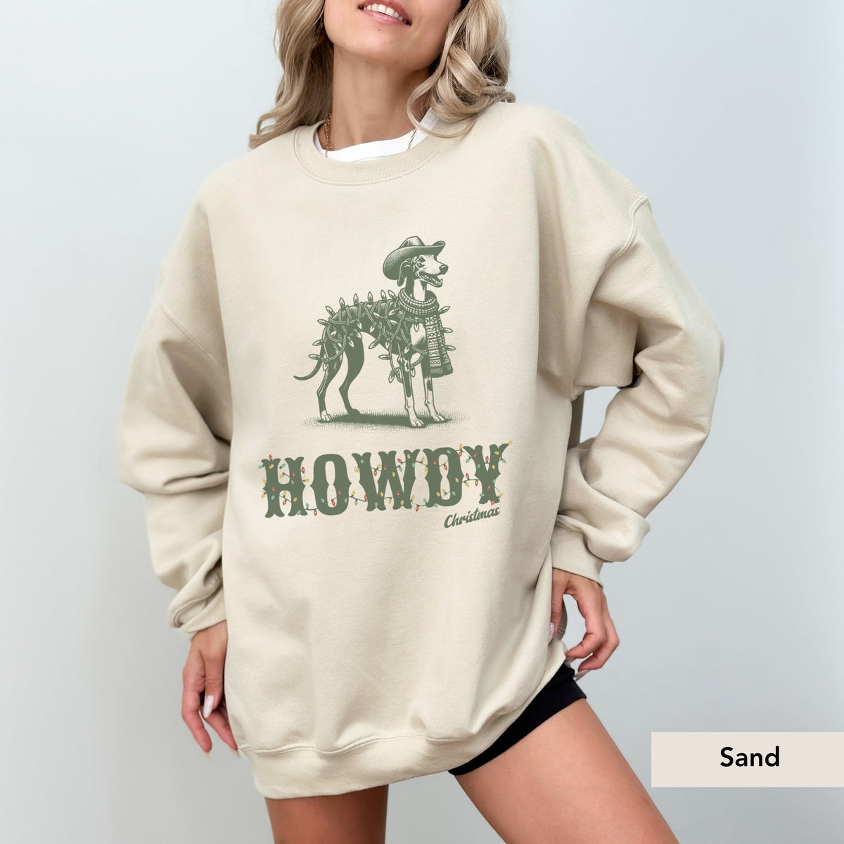 Whippet Howdy Christmas Sweatshirt