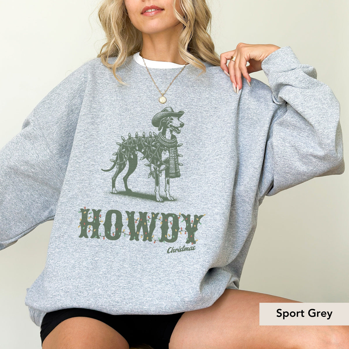 Whippet Howdy Christmas Sweatshirt