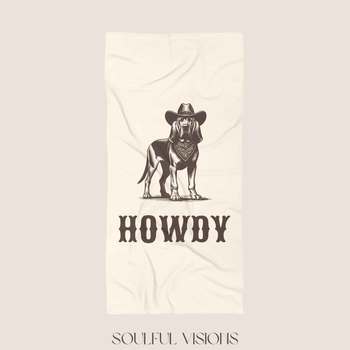 Howdy Bloodhound Beach Towel