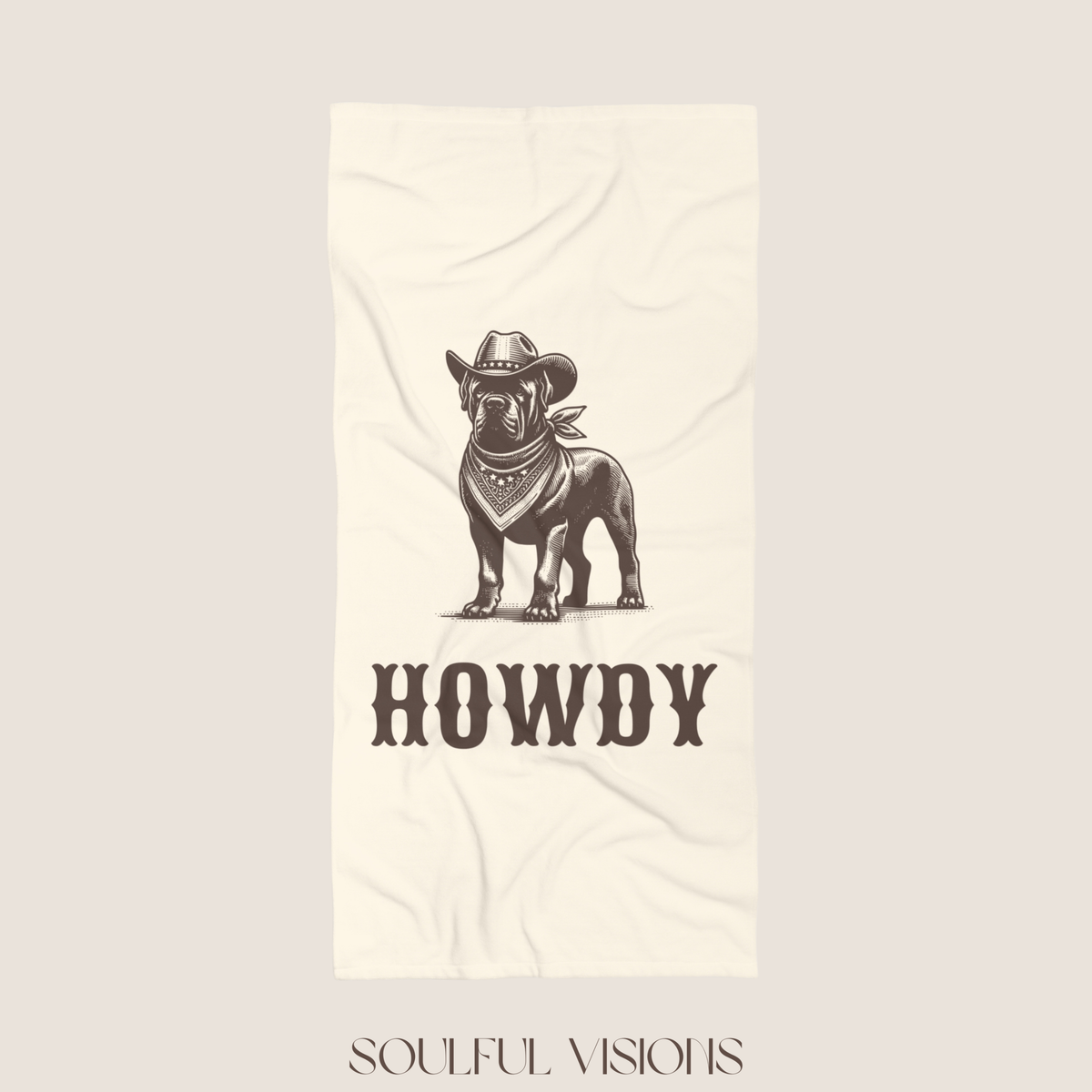 Howdy Cane Corso Beach Towel