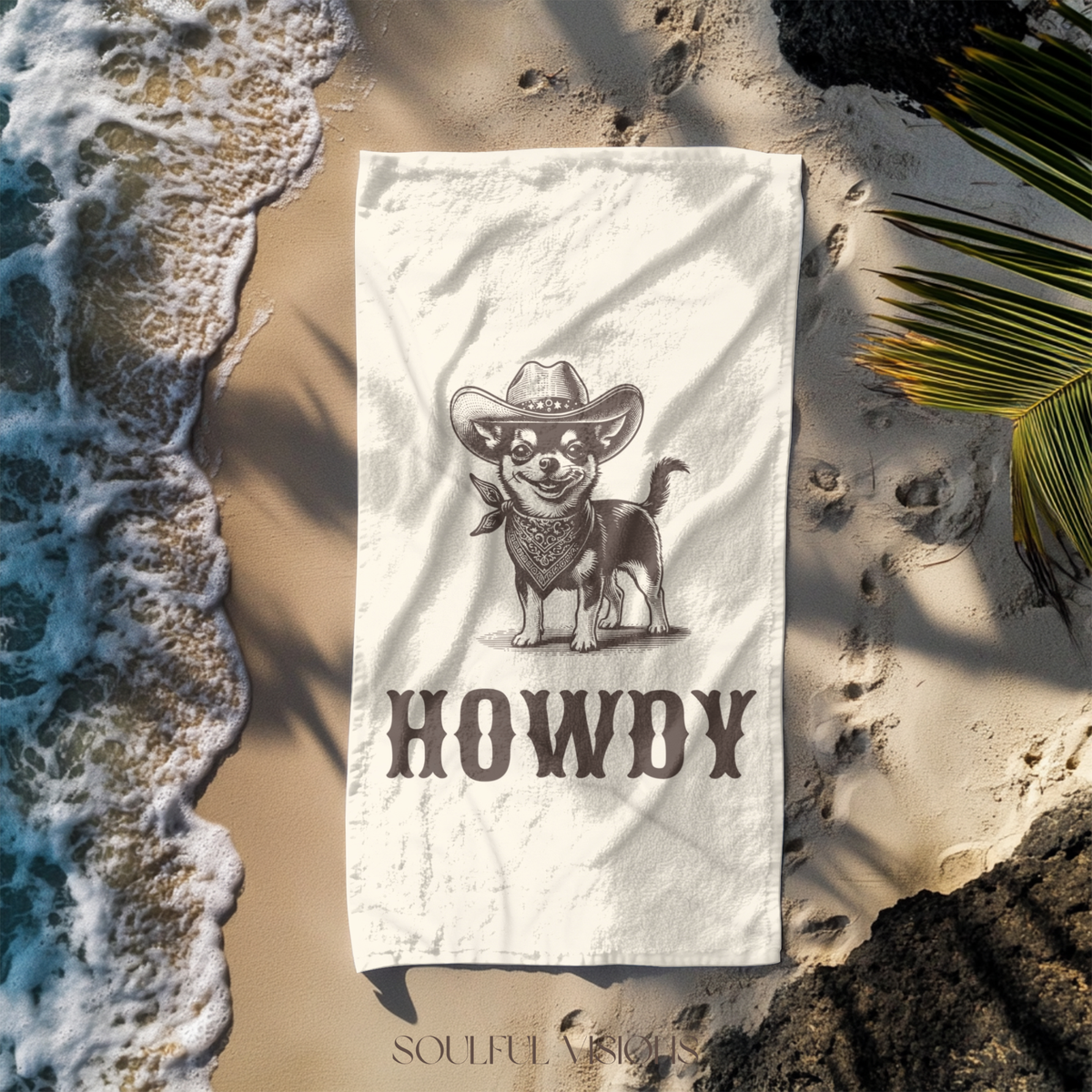 Howdy Chihuahua Beach Towel