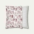 Jack Russell Terrier Burgundy French Toile Pillow