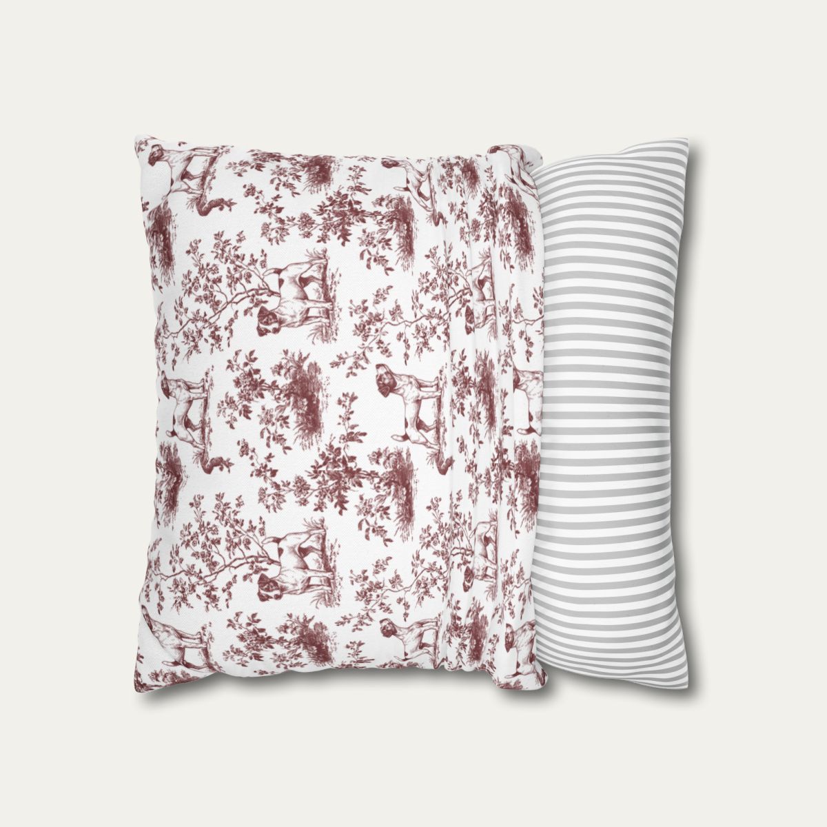 Jack Russell Terrier Burgundy French Toile Pillow