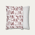 Poodle Burgundy French Toile Pillow
