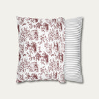 Persian Cat Burgundy French Toile Pillow