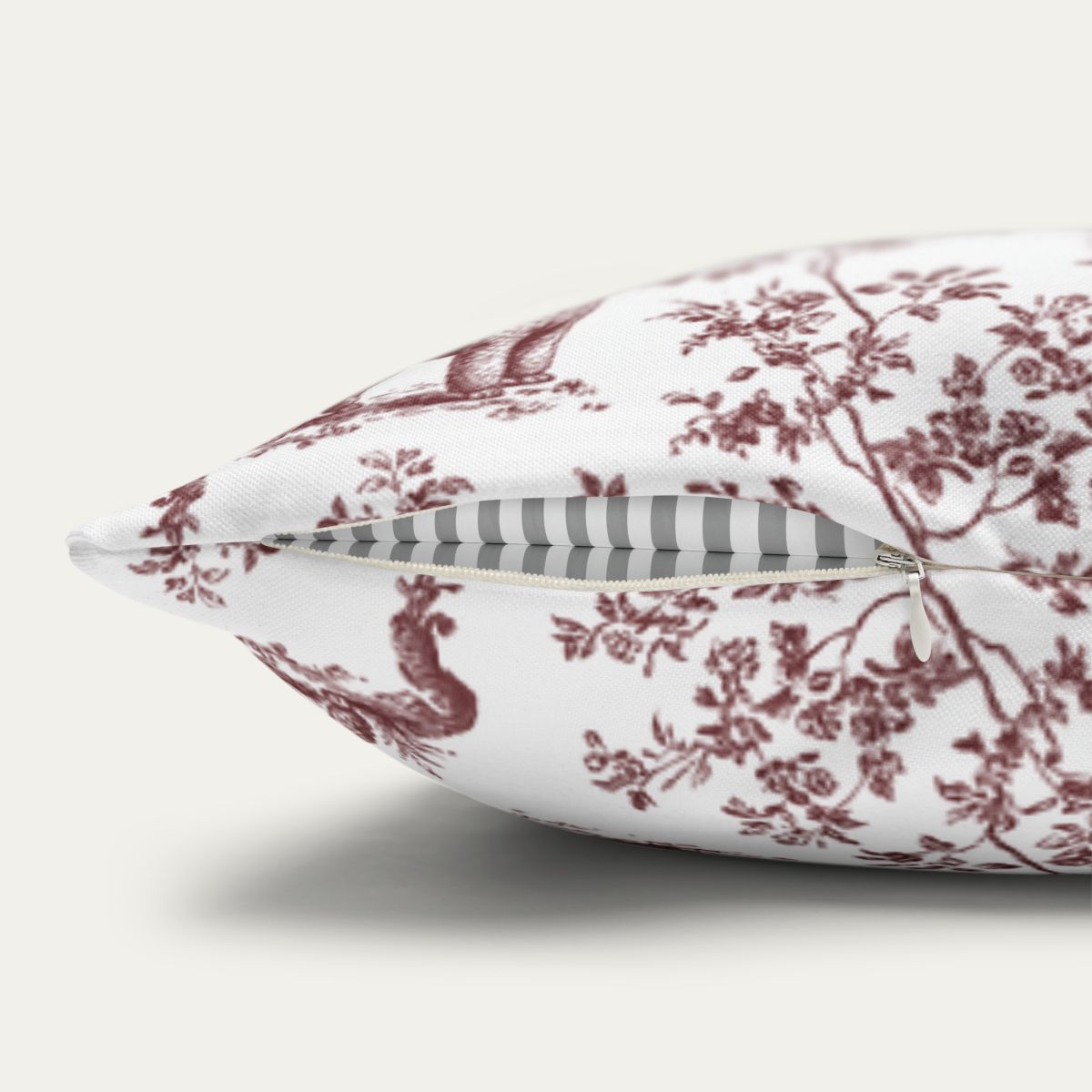 Poodle Burgundy French Toile Pillow