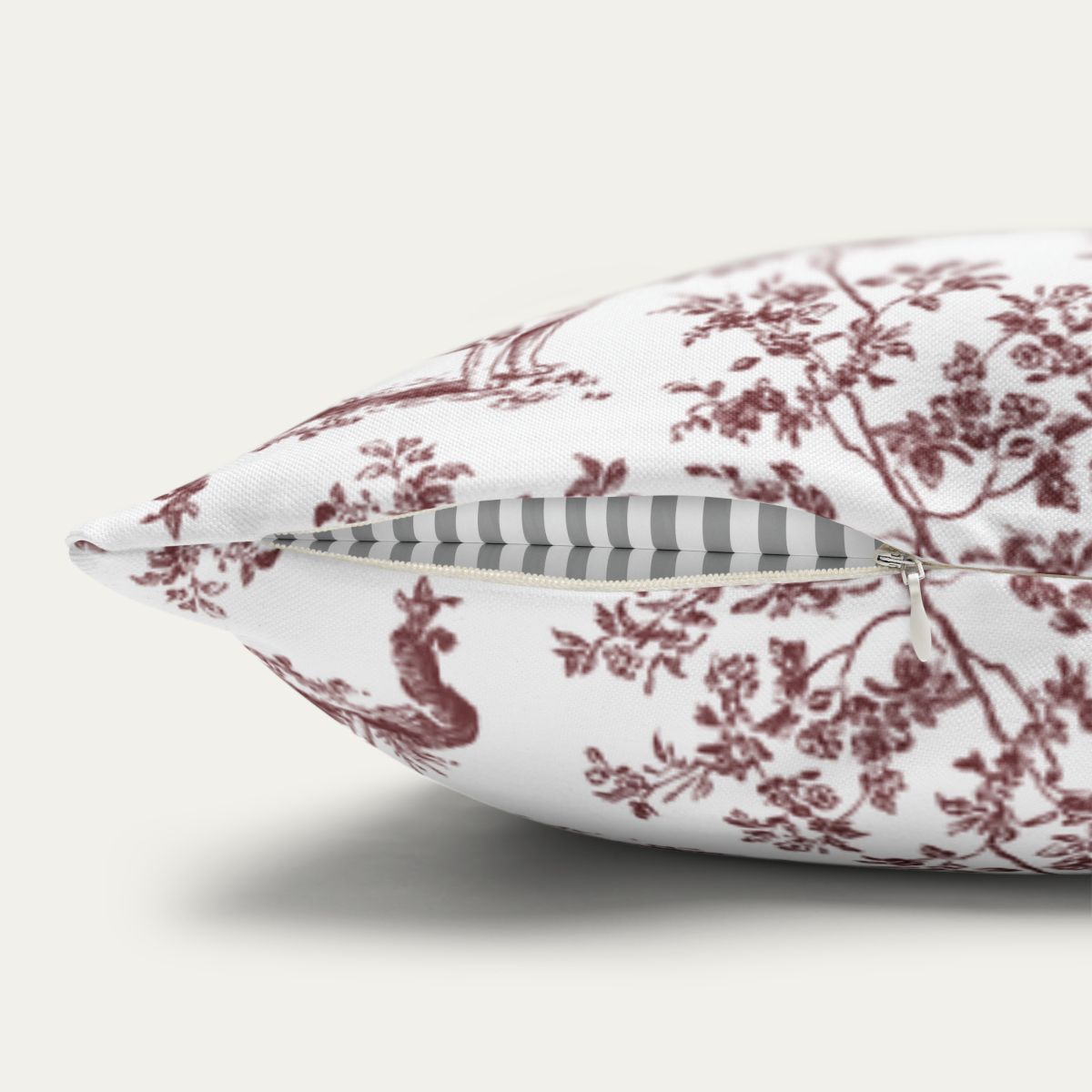 Husky Burgundy French Toile Pillow