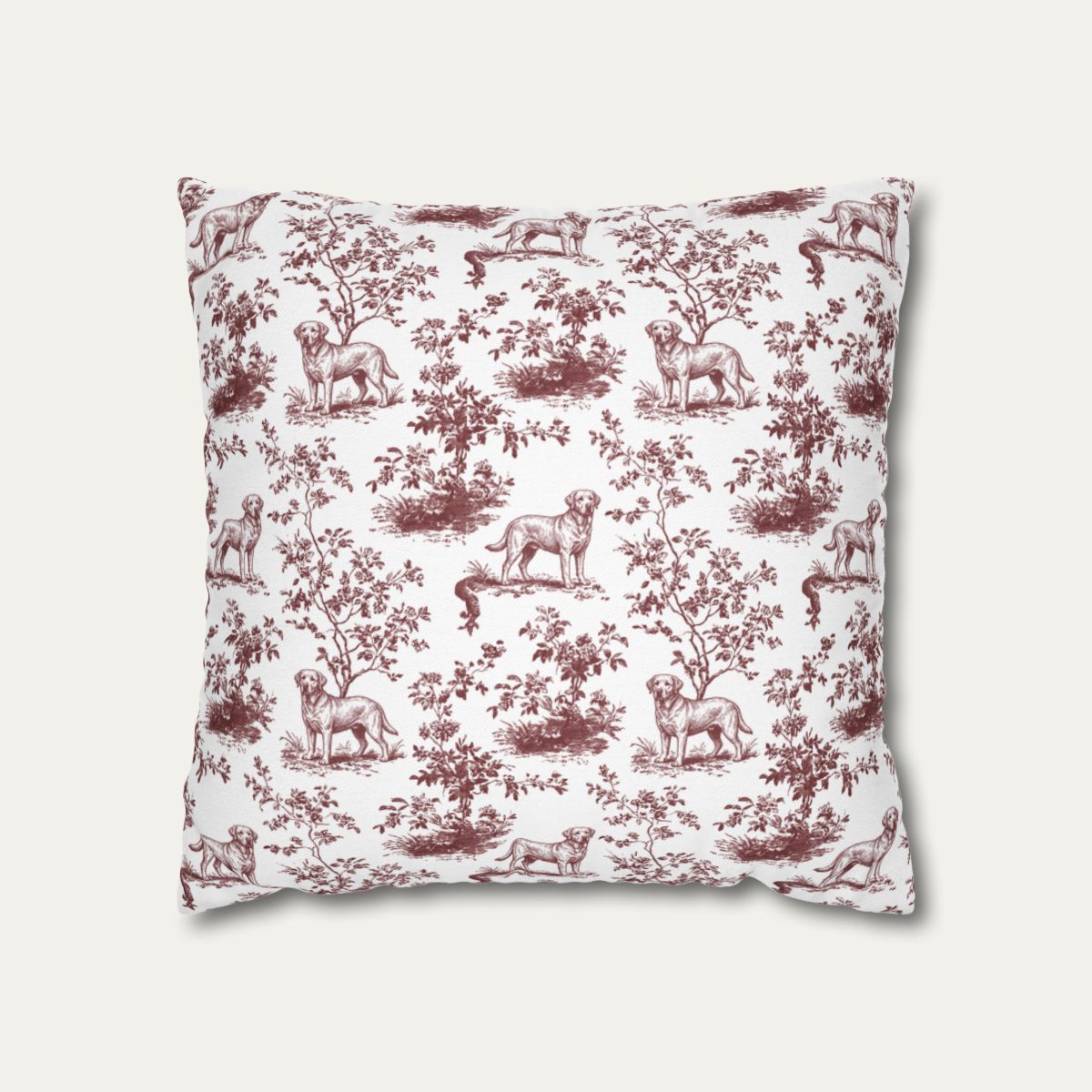 Labrador Retriever Burgundy French Toile Pillow