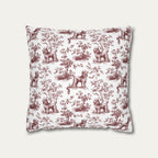 Poodle Burgundy French Toile Pillow
