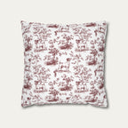 Jack Russell Terrier Burgundy French Toile Pillow