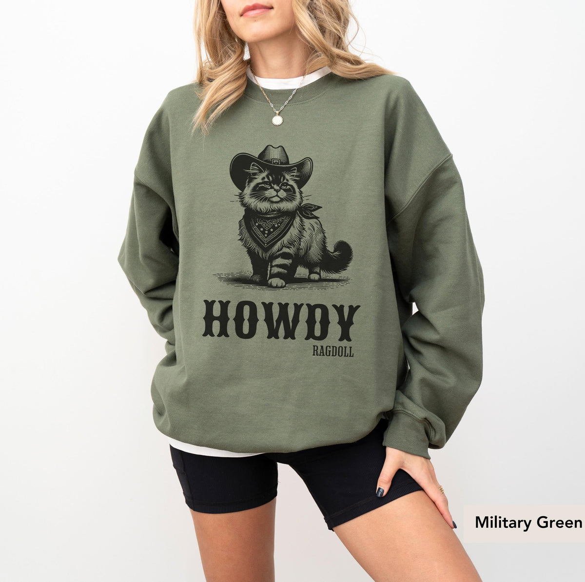 Howdy Ragdoll Cat cowboy Sweatshirt, Ragdoll Sweatshirt, Ragdoll cat mom, Ragdoll gift, Ragdoll Cat, Cat crewneck, Cat mom sweater