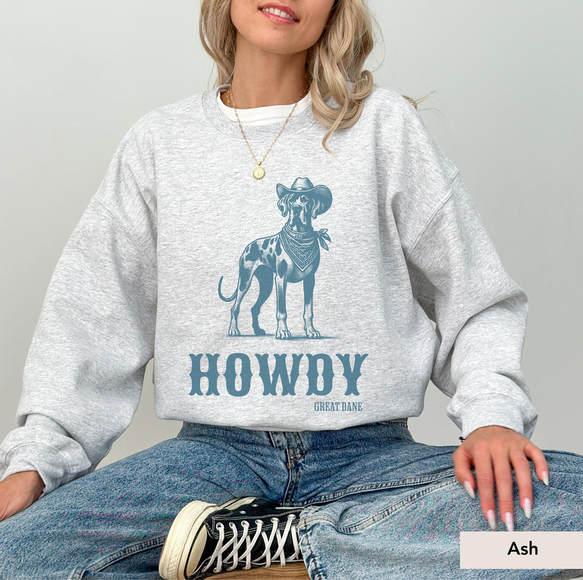 Howdy Great Dane Cowboy Sweatshirt, Great Dane Sweatshirt, Great Dane mom, Great Dane gift, Great Dane, Great Dane Shirt, Great Dane Gifts