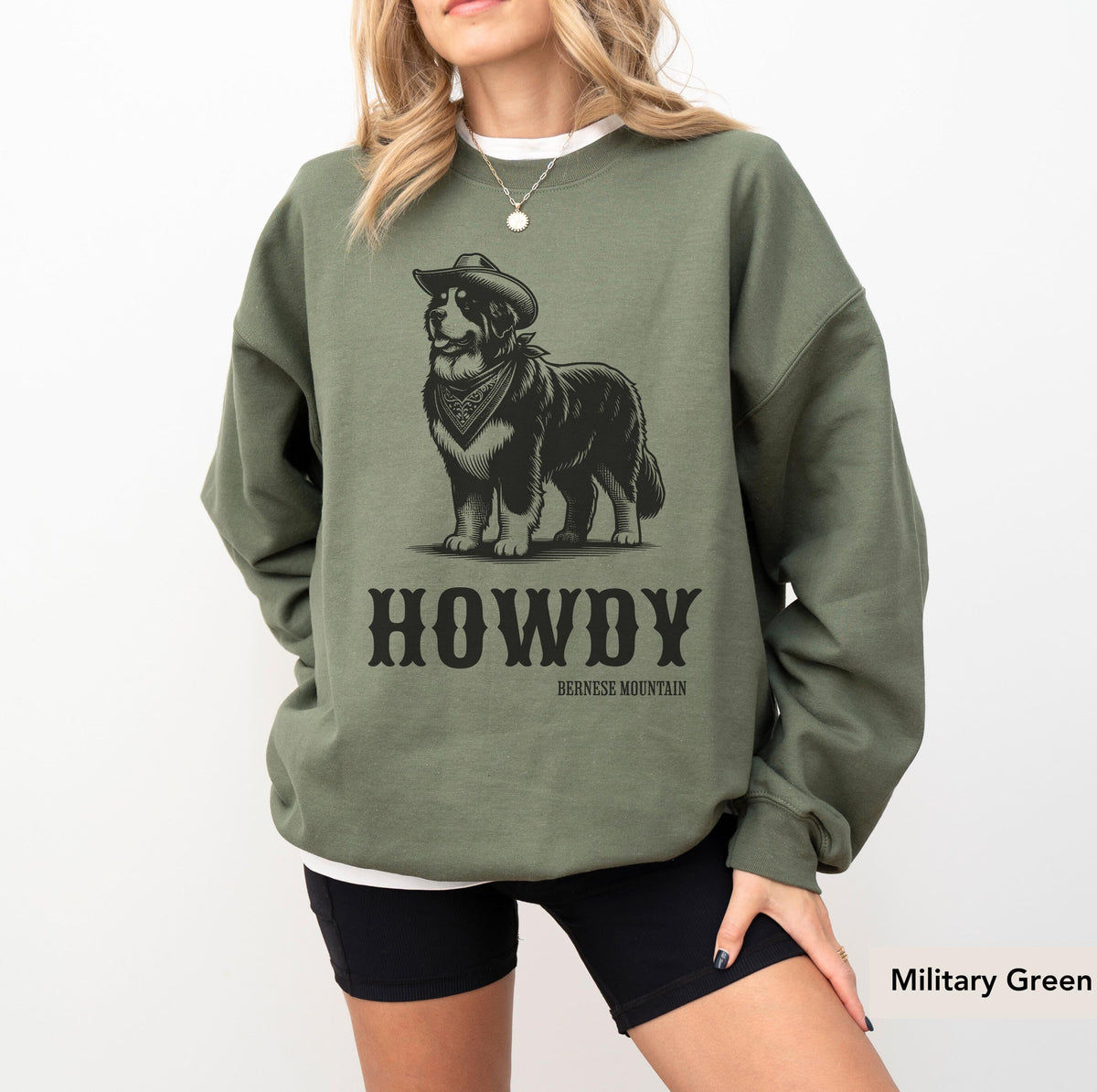 Howdy Bernese Mountain Sweatshirt, Bernese Mountain, Bernese Mountain Dog sweater, Bernese Mountain mom,Bernese Mountain, Howdy Dog Cowboy