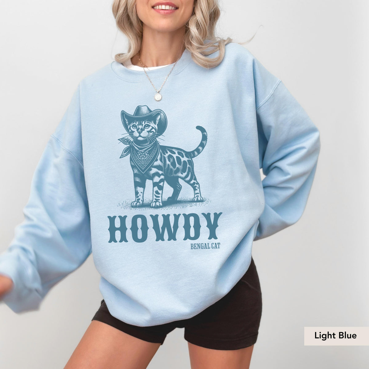 Howdy Bengal Cat Sweatshirt, Cat Mom Crewneck, Bengal Cat, Gift for Bengal Cat Owner, Bengal Cat Gift, Bengal cat shirt