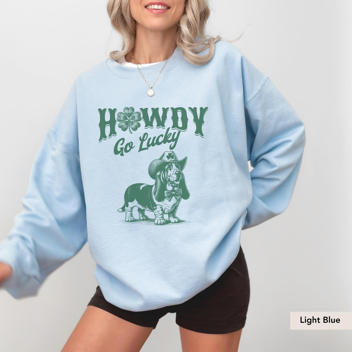 Howdy Basset Hound Saint Patrick Sweatshirt, Basset Hound Shirt, Basset hound Dog, Basset hound gifts, Basset Hound St Patrick