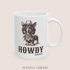 Howdy Dachshund Long Haired Mug, Howdy Mug, dachshund ceramic mugs, Doxie Mom Mugs, Sausage Dog Lover Gifts, Dachshund Mugs, Dachshund lover