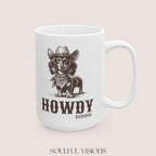 Howdy Dachshund Long Haired Mug, Howdy Mug, dachshund ceramic mugs, Doxie Mom Mugs, Sausage Dog Lover Gifts, Dachshund Mugs, Dachshund lover