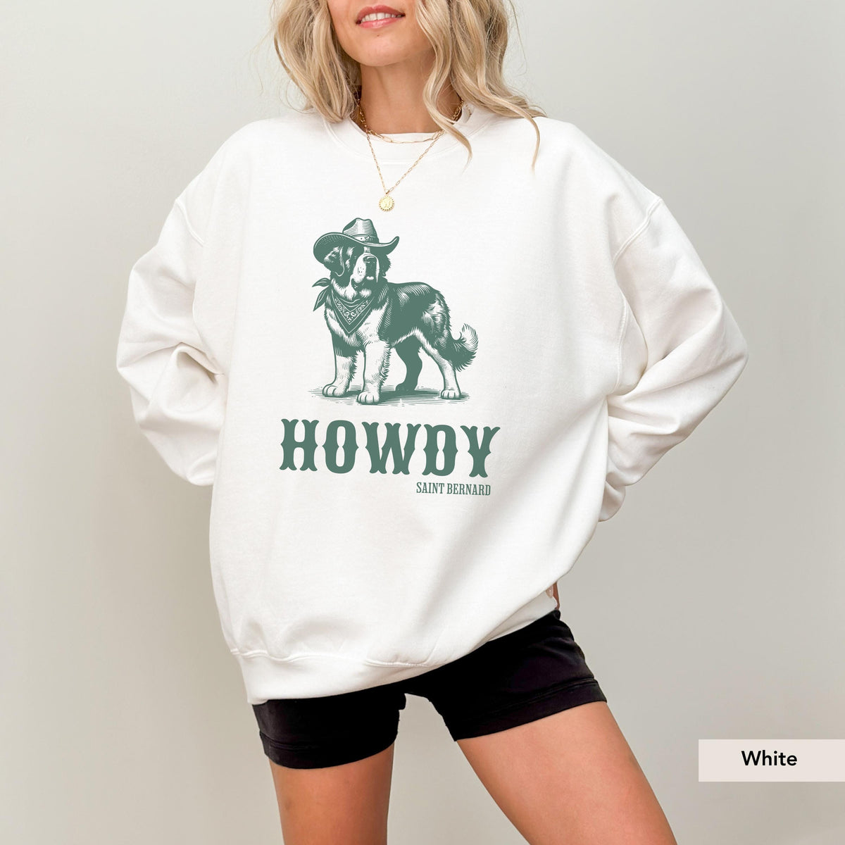 Howdy Saint Bernard Sweatshirt, St Bernard, St Bernard Sweatshirt, Saint Bernard Gift, St Bernard shirt, Saint Bernard cowboy sweater