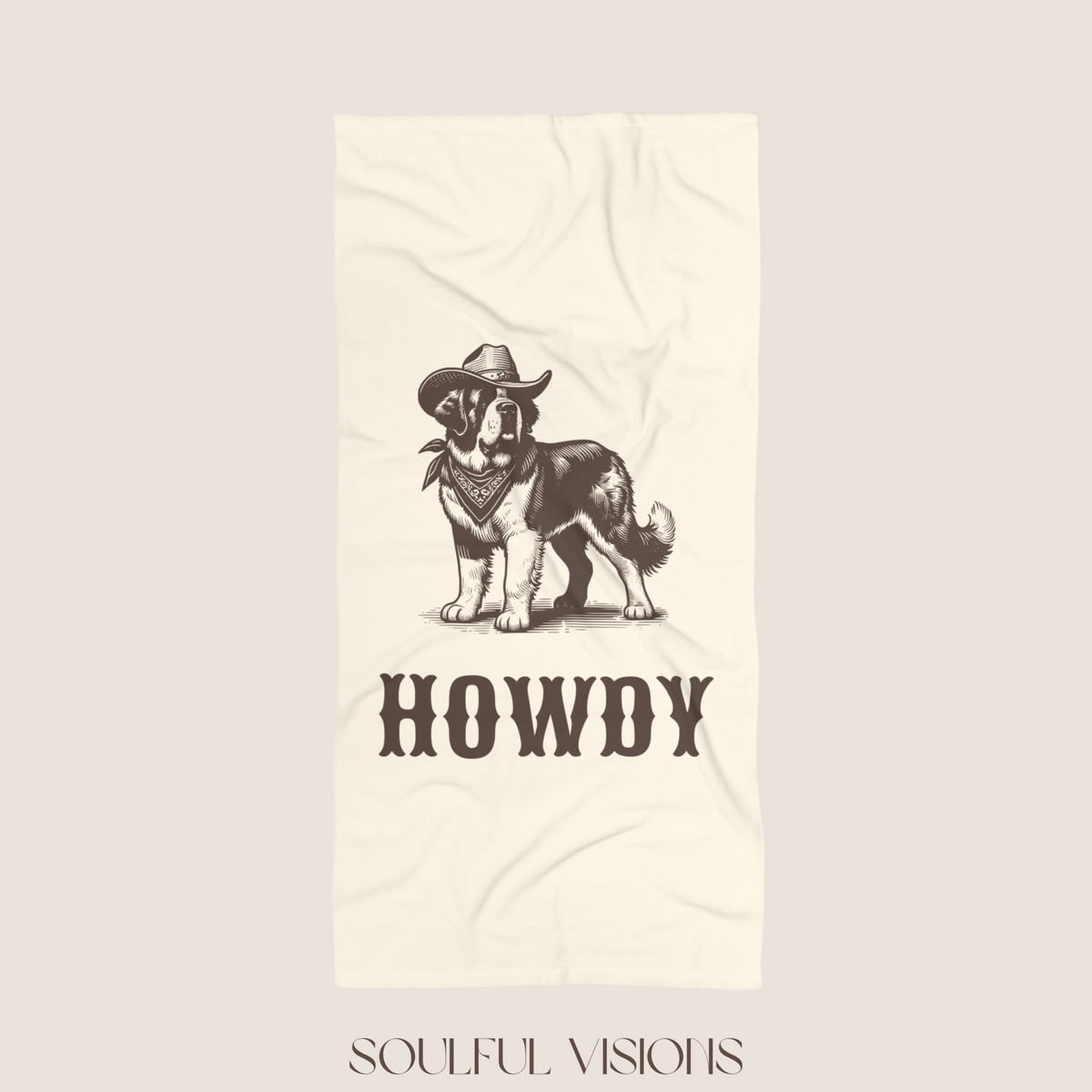 Howdy Saint Bernard Beach Towel