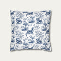 Dachshund Shorthaired Blue French Toile Pillow